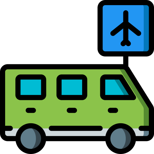 Airport bus icon, indicating that we provide convenient airport transfer services for our guests